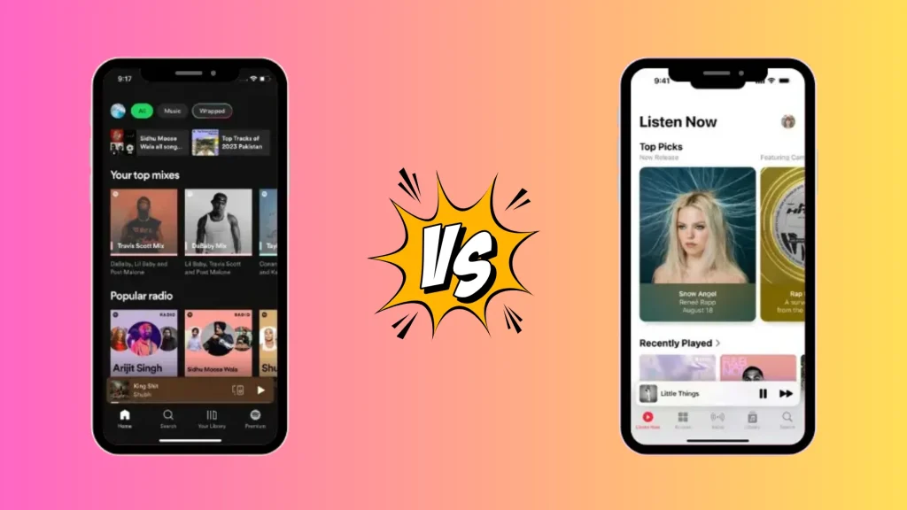 Spotify vs Apple Music Reproducão no navegador