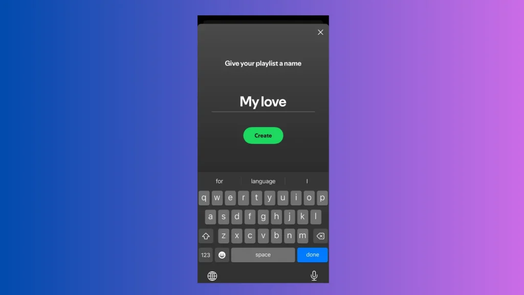 Nomear a lista de reprodução no celular