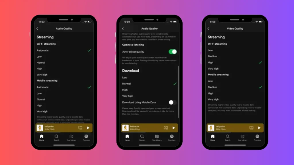 Sotify Grátis vs. Spotify Premium Qualidade de som