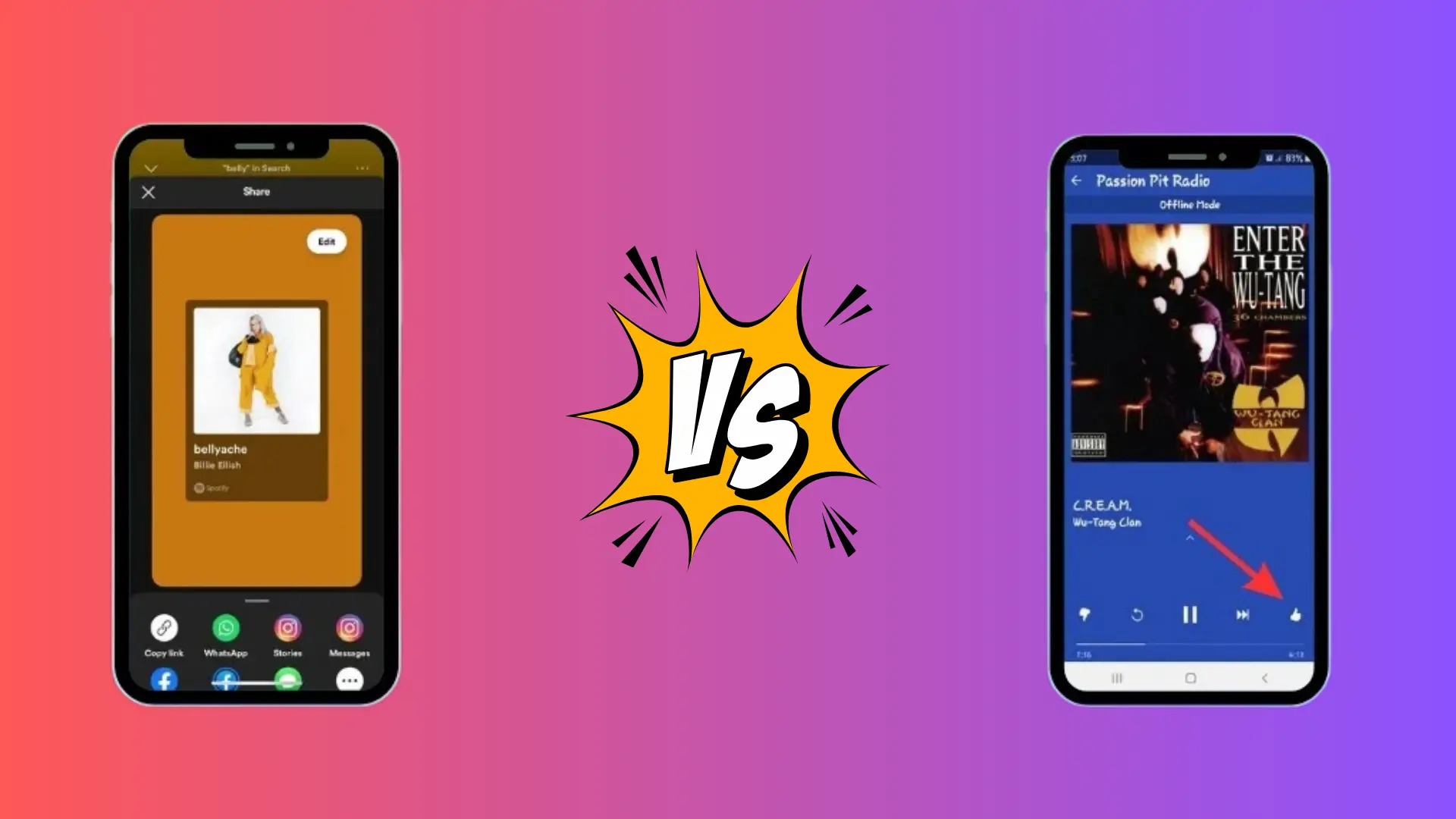 Spotify vs Pandora Conectividade de mídia social