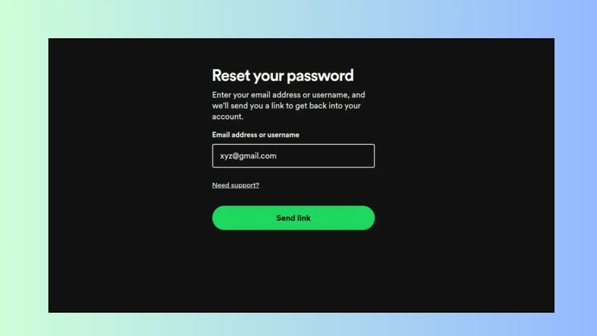 clique em Enviar link 