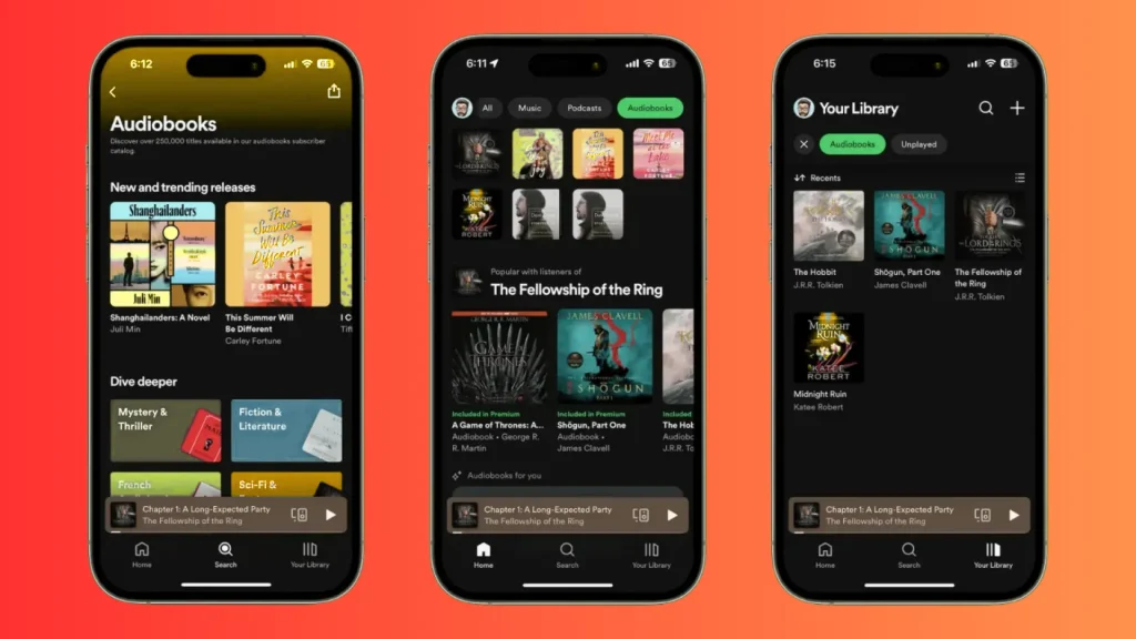 Como encontrar audiolivros do Spotify no celular