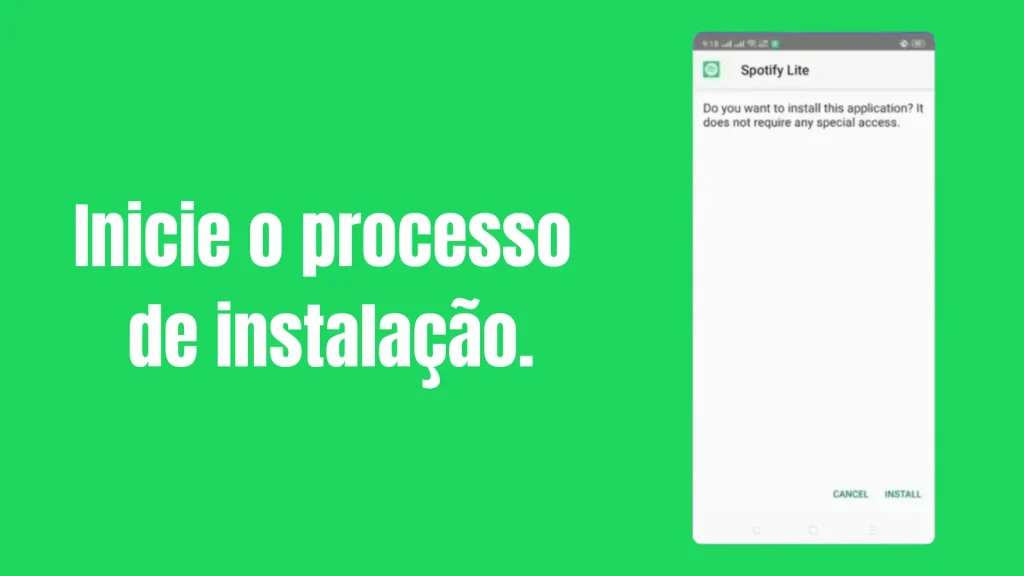 Inicie o processo de instalação